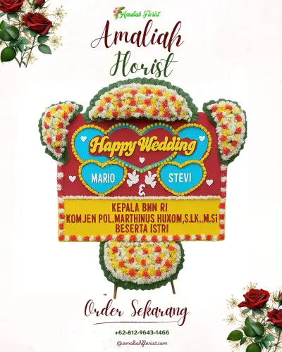 Karangan Papan Bunga Pernikahan di Cenang